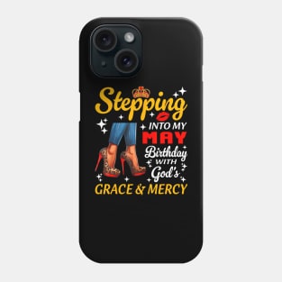 Stepping Into May Birthday Black Woman Girl High Heels Phone Case