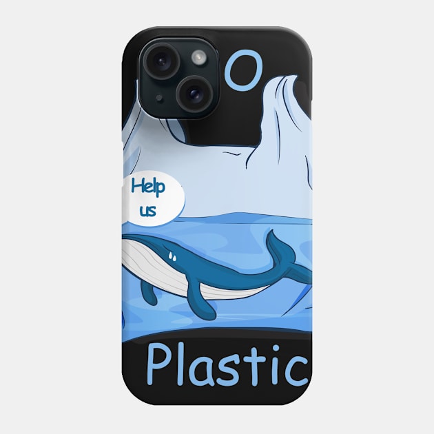 No Plastic - Protect the whales Phone Case by Jochen Lützelberger