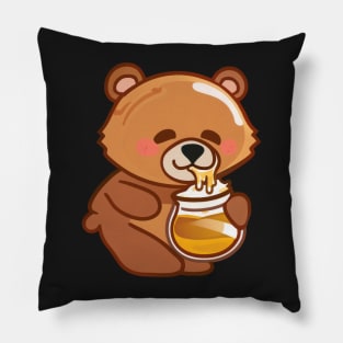 Cute Bear Eating Honey Pillow