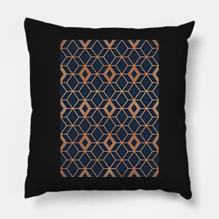 Navy and Copper Geo Pillow