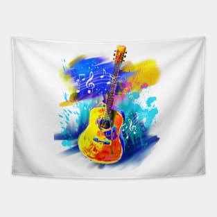 Hand Painted Music Guitar Tapestry