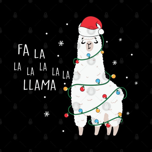 Fa La La Llama Santa Hat Wrapped in Christmas Lights by BadDesignCo