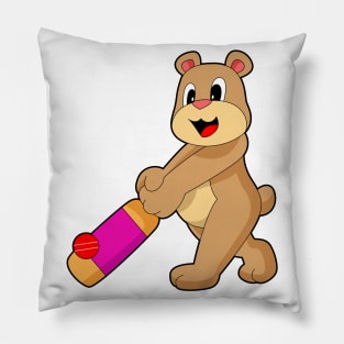 Bear Cricket Cricket bat Pillow