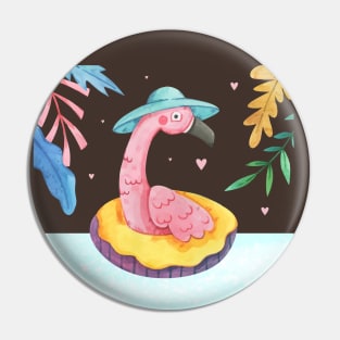 Summer Season Funny Flamingo Pin