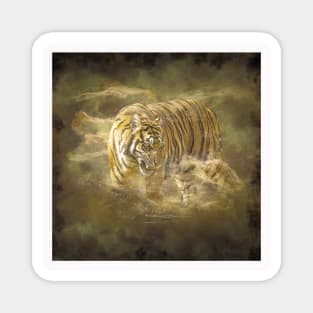 Tiger Animal Feline Wild Life Jungle Nature Freedom Travel Africa Digital Painting Magnet