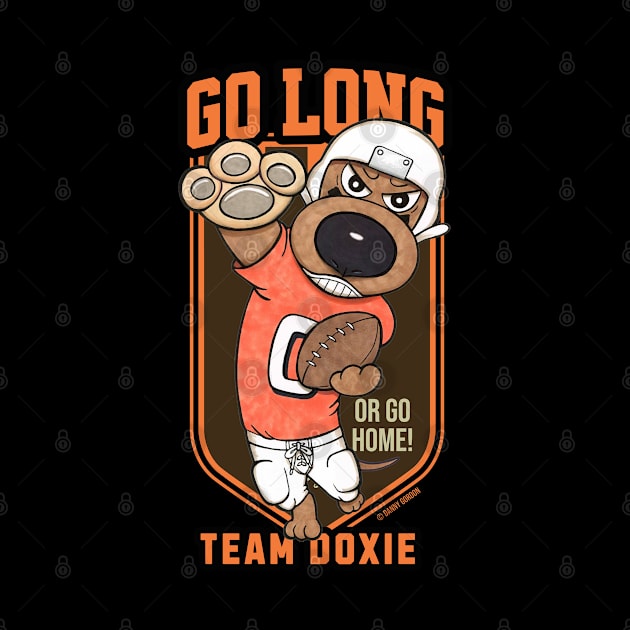 Cute Funny Doxie Dachshund Dog Football Player by Danny Gordon Art