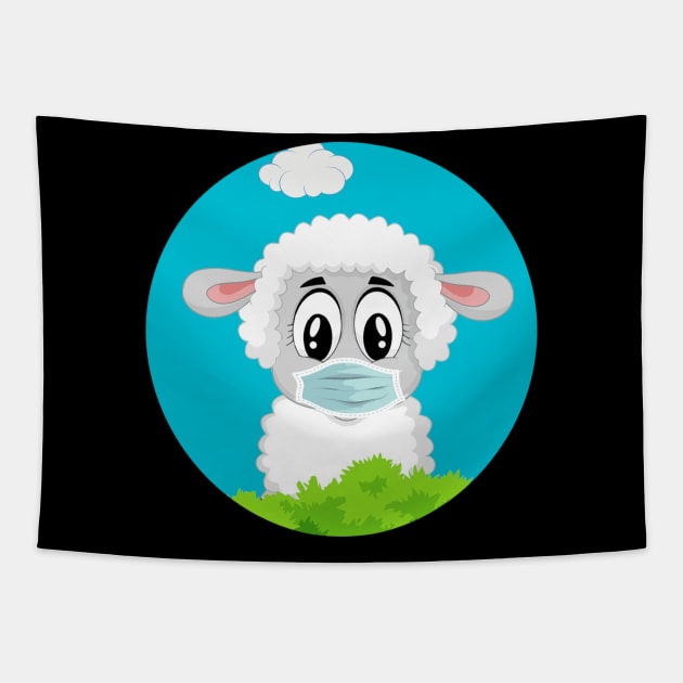 Masked Sheep Baby Sheep Tapestry by ArchmalDesign