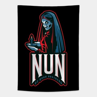 Creepy Horror "Nun Of Your Business" Sarcastic Tapestry