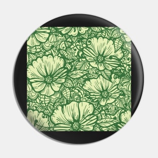 Hand Drawn Flower Seamless Pattern Pin