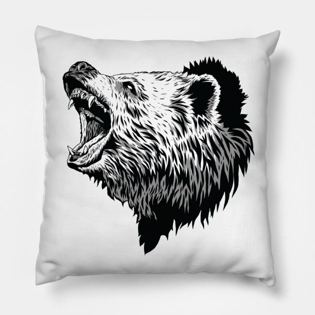 Vector Bear Pillow by mattleckie