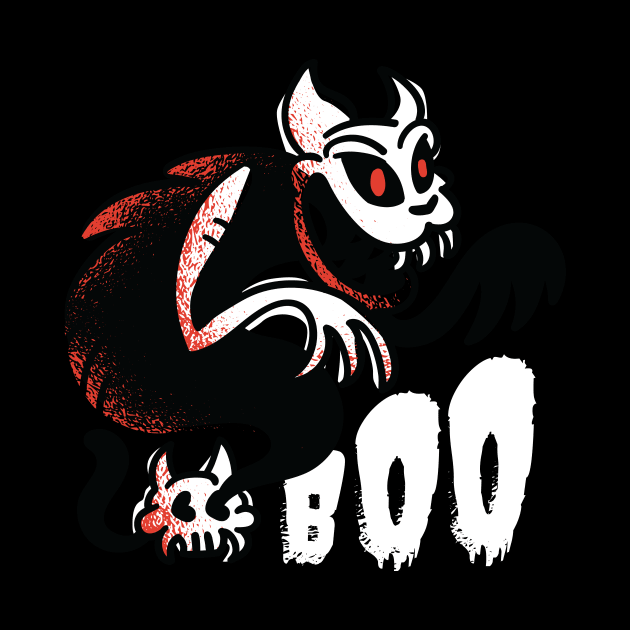 Boo Ghost Cat by LYNEXART