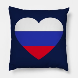 I Love Russia // Heart-Shaped Russian Flag Pillow