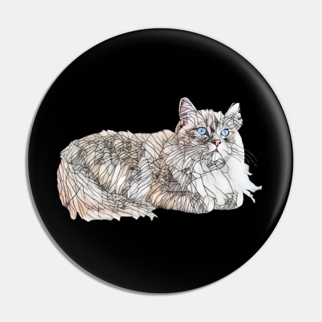 Seal Ragdoll Design - Floppy Cat Lovers Gift Pin by DoggyStyles