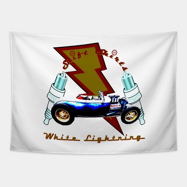 Shift Shirts White Lightning Hot Rod Tapestry by ShiftShirts