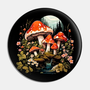 Mushroom Melodies Murshroom Boho Tees Sing the Song of Nature Pin