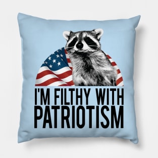 filthy with patriotism Pillow