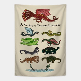 A Variety of Draconic Creatures Tapestry