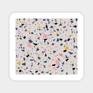 Terrazzo with grey, pink, yellow, and dark blue colours Magnet