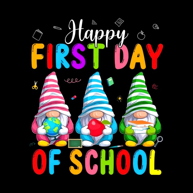 Cute Gnomes Happy First Day Of School Back To School by cogemma.art
