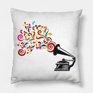 Abstract swirl background with record player Pillow