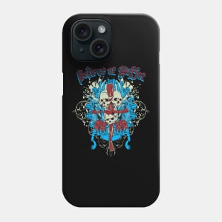 bone cross with skulls atached ravens Phone Case