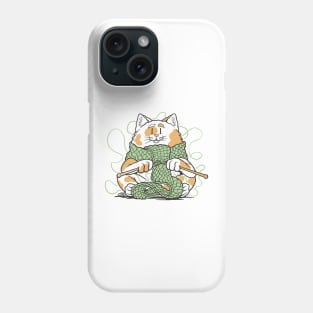 Cat animal knitting scarf Phone Case