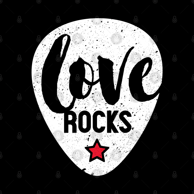 Valentines Day Gift - Love Rocks - Plectrum Guitar Lover by Elsie Bee Designs