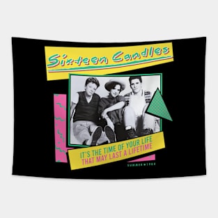 Sixteen Candles Retro Scrapbook Collage Tapestry