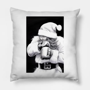 Merry Kickmas Santa Claus Kickboxing Fighter Pillow