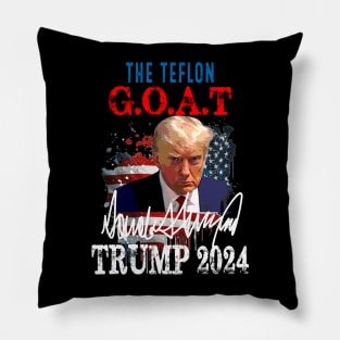 Vintage Donald Trump The Teflon Goat Trump 2024 American flag Pillow