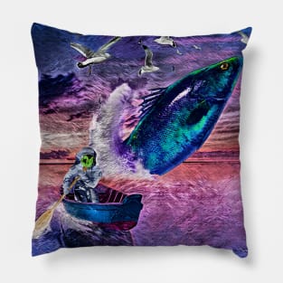 An astronaut is sailing in a boat Pillow