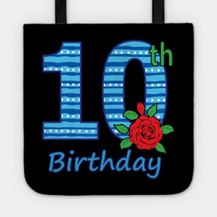 10th Floral - 10th Birthday - Flower - Floral - Birthday Party gift T-Shirt Tote