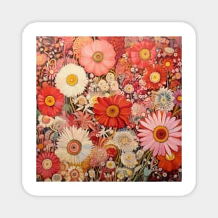 Bright Flowers Bold Pattern Magnet