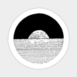 Moon-lit Ocean Sketch Magnet