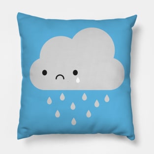 Sad Kawaii Rain Cloud Pillow