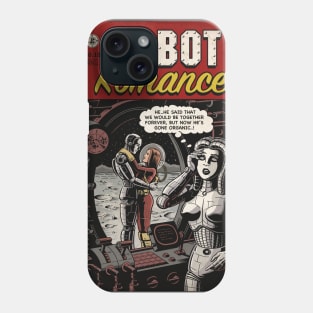 Robot Romance Comic Red Phone Case