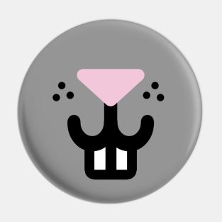 Grey Bunny Mask Pin