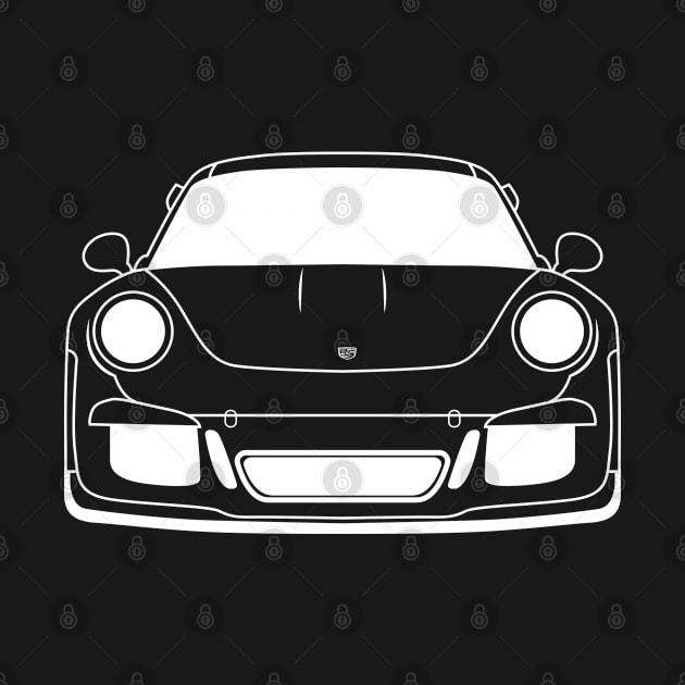 Porsche 911 GT3 RS White Outline by kindacoolbutnotreally