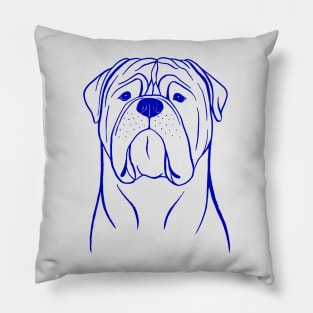 Bullmastiff (Grey and Blue) Pillow