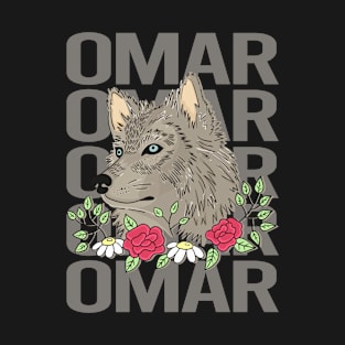Wolf Head - Omar Name T-Shirt