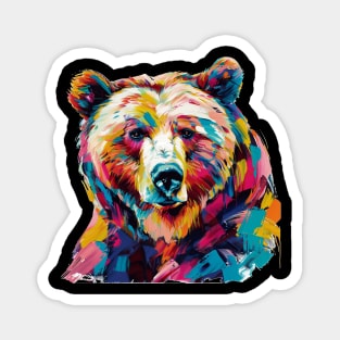 Bear Colorful Pop Art Design Animal Lover Gift Idea Magnet