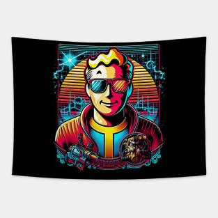 80s retro vintage Vault B Tapestry