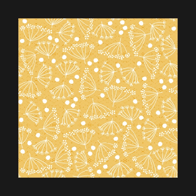 white dill on yellow pattern by colorofmagic