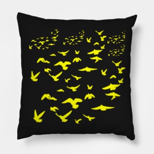 Everybirdy Golder Birds Pattern Pillow