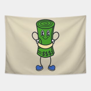 wad of bills retro cartoon color Tapestry