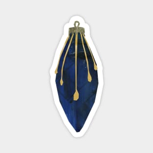 Bauble - Trad blue gold drops Magnet