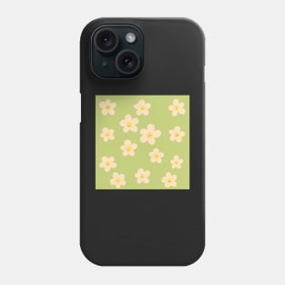 Sad happy flower pattern in key lime Phone Case