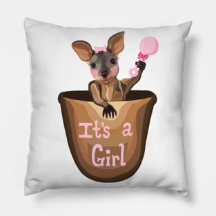 Kangaroo Baby: It's a Girl Pillow