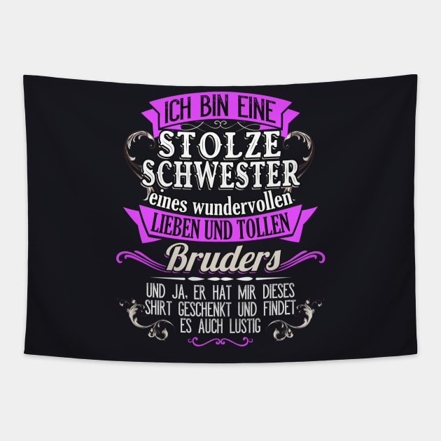 Stolze Schwester eines tollen Bruders Geschwister Tapestry by Foxxy Merch