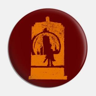 Hell Bent Silhouette (orange) Pin